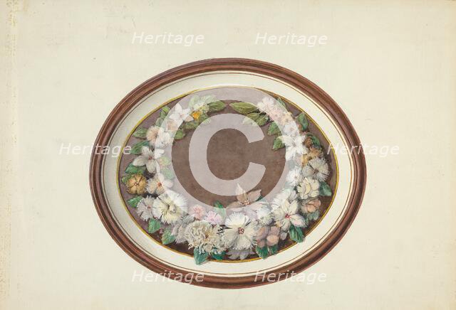 Feather Wreath Oval Frame, 1935/1942. Creator: Esther Hansen.