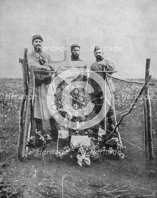 The grave of Sergeant Jean Bouin, French soldier, France, World War I, 1915. Artist: Unknown