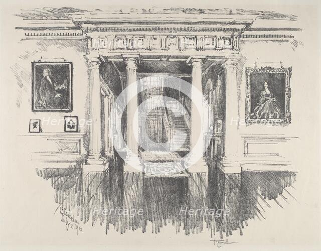 The Hall at Cliveden, 1912. Creator: Joseph Pennell.