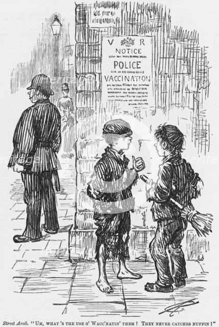 A satirical look at the chances of the average police constable's ability to catch a cold, 1886. Artist: Unknown