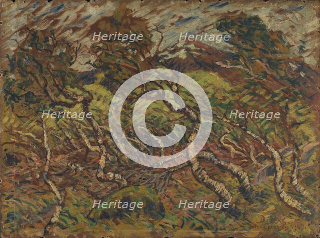 Dwarf Birch in Storm, 1907. Creator: Karl Edvard Diriks.