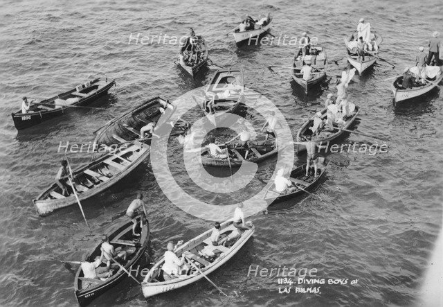 Diving boys at Las Palmas, Gran Canaria, Canary Islands, Spain, 20th century. Artist: Unknown