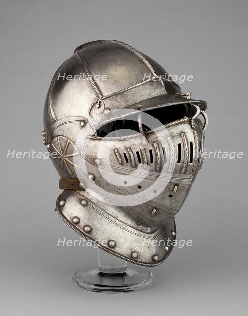 Burgonet with Falling Buffe possibly from an Armor of William Herbert, Earl of Pembroke, c. 1555. Creator: Unknown.