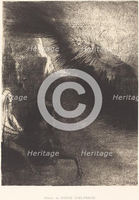 Pélerin du monde sublunaire (Pilgrim of the sublunary world), 1891. Creator: Odilon Redon.