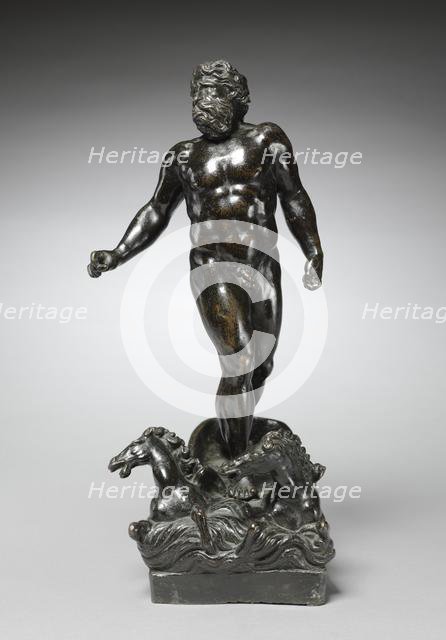 The Wrath of Neptune, late 1500s to early 1600s. Creator: Tiziano Minio (Italian, 1511/12-1552), cast after a model by.
