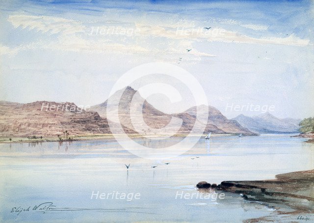 'On the Nile, Gebel el Mody, Nubia', 1861. Artist: Elijah Walton