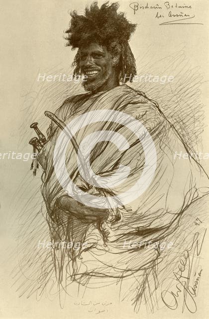 Bishari man, Aswan, Egypt, 1898.  Creator: Christian Wilhelm Allers.