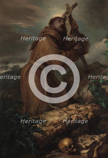 Saint Francis in Ecstasy, ca. 1650. Creator: Giovanni Benedetto Castiglione.