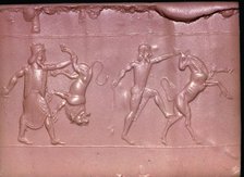 Achaemenid cylinder-seal impression of a Royal hunt. Artist: Unknown