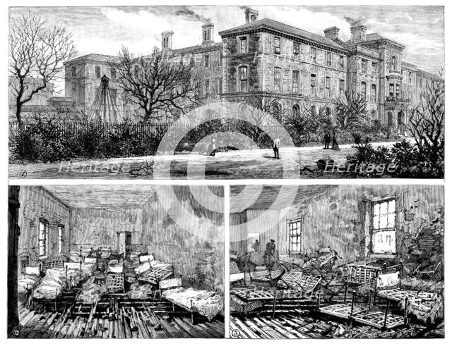 Fire at Forest Gate...School...: general view and dormitories where children were suffocated, 1890. Creator: Unknown.