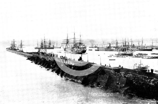 The Spanish-American War: the harbour of Las Palmas, the capital of Grand Canary, 1898. Creator: Charles Nanson.