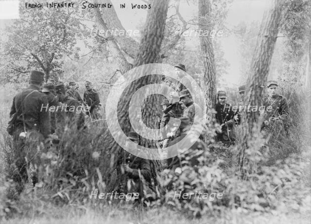 French Infantry scouting in woods, between c1914 and c1915. Creator: Bain News Service.