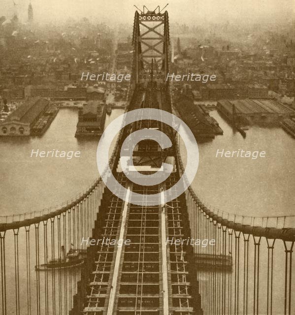 'The Delaware River Suspension Bridge', c1930. Creator: Unknown.