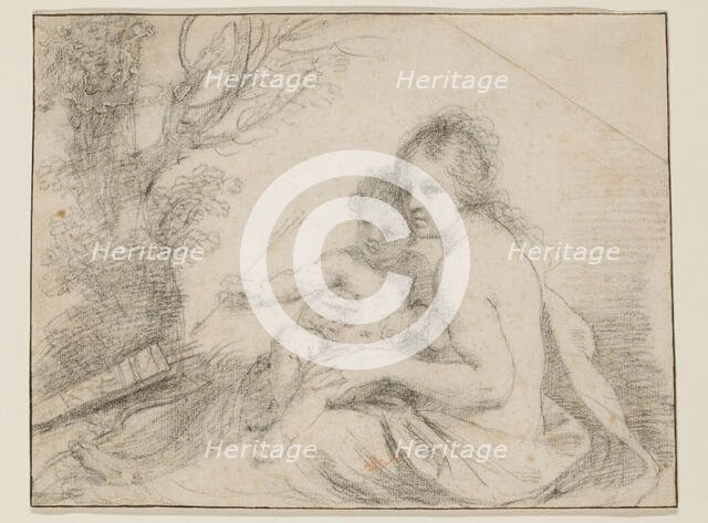 Venus and Cupid, 17th century. Creator: Workshop of Guercino.