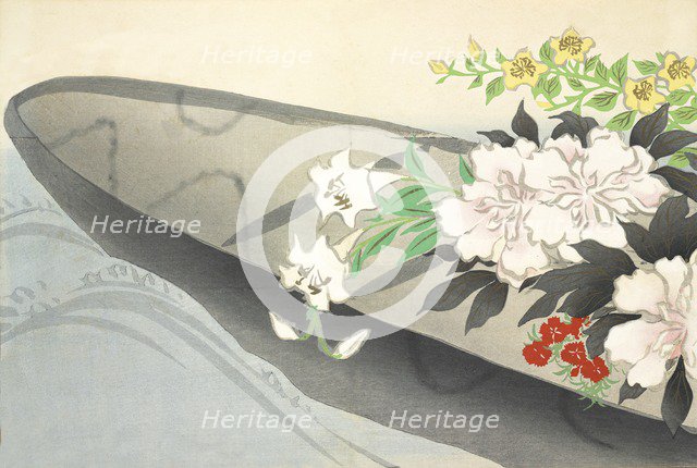 Hana-Bune, from Momoyo-gusa (The World of Things) Vol III, pub.1910 (colour block woodcut)