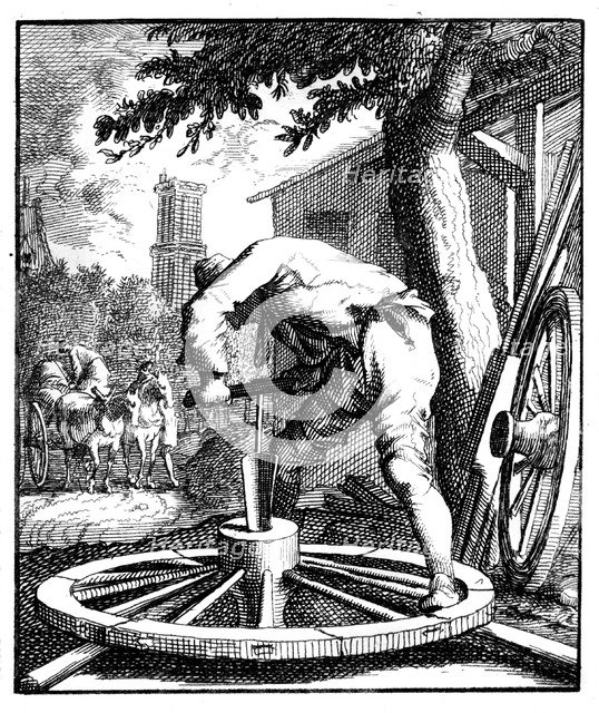 The wagon maker, 18th century. Artist: Unknown