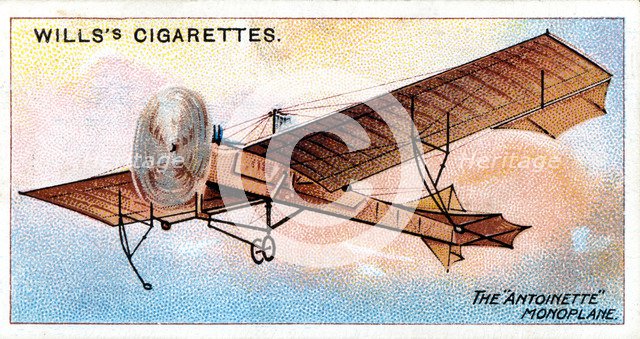 'Antoinette' monoplane of French aviator Hubert Latham, c1910. Artist: Unknown