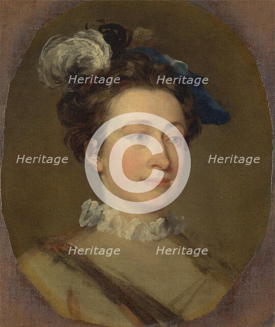 Girl in a Plumed Hat, ca. 1740. Creator: William Hogarth.