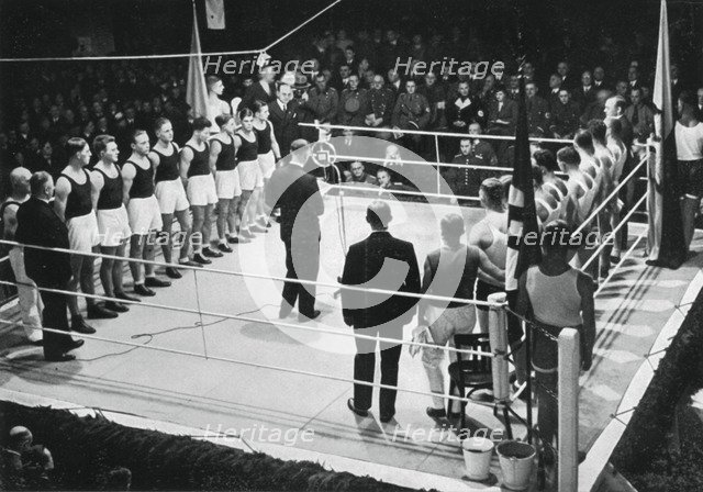 Amateur boxing competition between Germany and Poland, 1936. Artist: Unknown