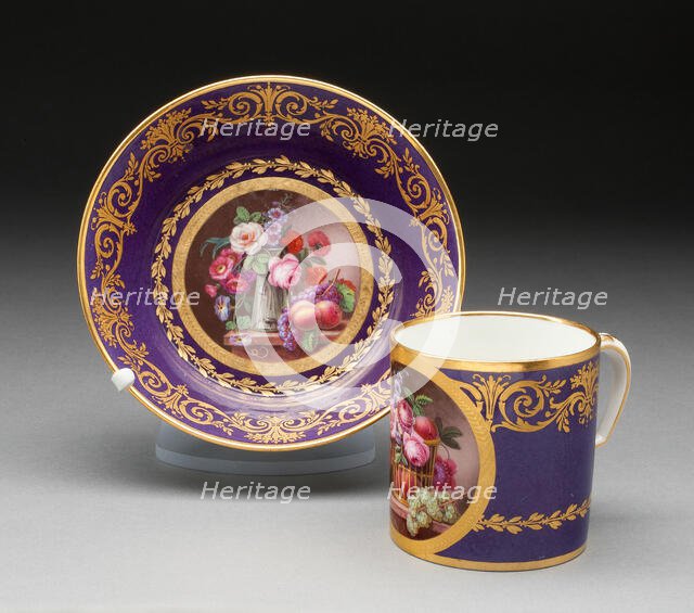 Cup and Saucer, Sèvres, 1793. Creators: Sèvres Porcelain Manufactory, Étienne-Charles Leguay.