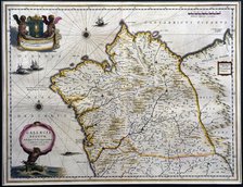 Gallaecia Regnum', described by F. Fer. Ojea. Map of the kingdom of Galicia coloured...c.1640. Creator: Blaeu, Jan (1596-1673).
