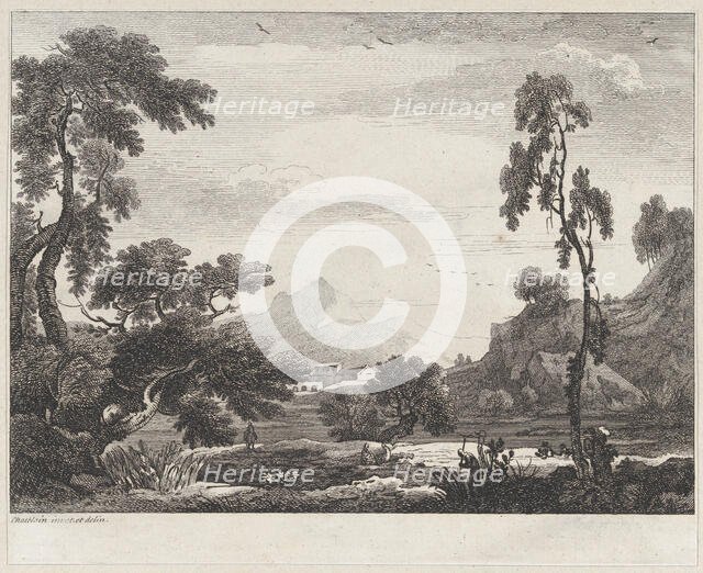 Landscape, ca. 1730-1758. Creator: Jean Baptiste Claude Chatelain.