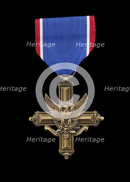 Distinguished Service Cross and ribbon issued to Lewis Broadus, Awarded 1906; issued 2006. Creator: Unknown.