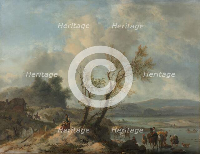 Landscape with Sandy Path beside a River, c.1655. Creator: Philip Wouverman.