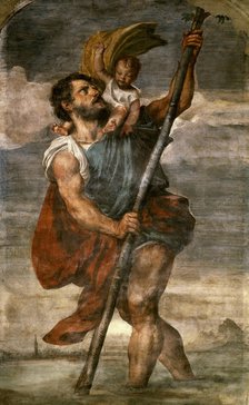 Saint Christopher, 1523-1524 . Creator: Titian (1488-1576).