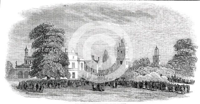 The Funeral Procession (of Sir Robert Peel) passing Drayton Manor, 1850. Creator: Unknown.