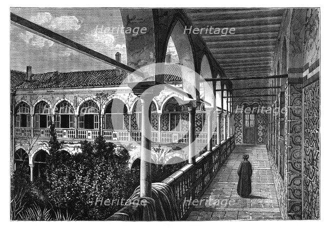 A gallery in the palace at Constantine, Algeria, c1890. Artist: Unknown