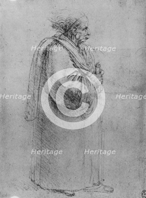 'Whole Length of an Old Man in Profile to the Right', c1480 (1945). Artist: Leonardo da Vinci.