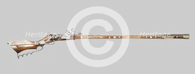 Wheellock Birding Rifle (Tschinke), Teschen, 1630. Creator: Unknown.