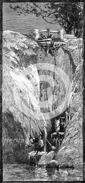 Sketches of Upper Egypt: Sakieh and Shadouf - irrigating machines, 1883. Creator: Unknown.