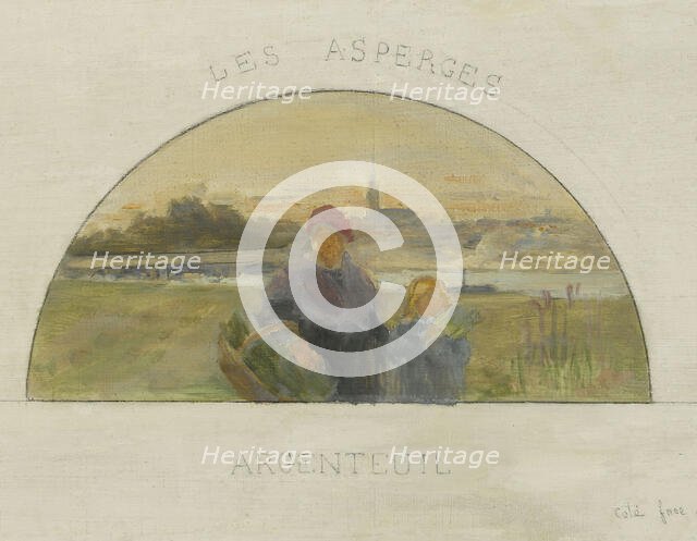 Esquisse pour la salle à manger de l'Hôtel de Ville de Paris : Montreuil : les pêches..., c1891-1892 Creator: Paul Louis Delance.