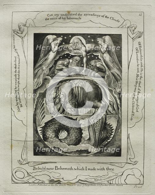 The Book of Job: Pl. 15, Behold now Behemoth which I made with thee, 1825. Creator: William Blake (British, 1757-1827).