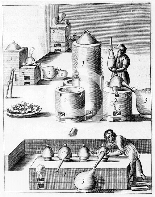 Athanor or 'Slow Harry', a self-feeding furnace maintaining a constant temperature, 1683. Artist: Unknown