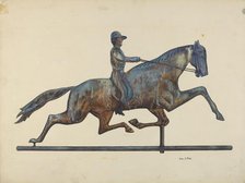 Horse and Rider Weather Vane, c. 1938. Creator: George File.