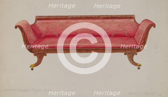 Settee, 1935/1942. Creator: David S De Vault.