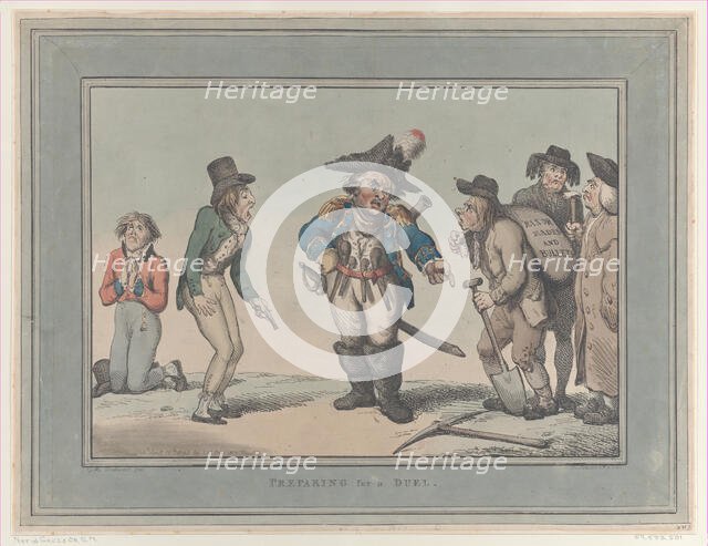Preparing for a Duel, January 12, 1795., January 12, 1795. Creator: Thomas Rowlandson.
