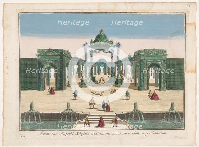 View of the Pergola and the fountains of a garden of the king of Denmark, 1700-1799. Creator: Unknown.