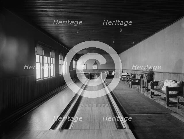 Bowling alleys, Paul Smith's casino, Adirondack Mountains, between 1900 and 1905. Creator: Unknown.