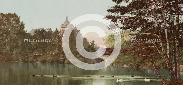 A Lake view in Central Park, New York, c1901. Creator: Unknown.