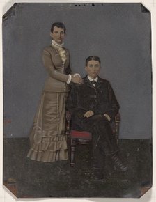 Portrait of young couple, 1860s-1880s. Creator: Unknown.