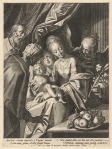 The Holy Family with Saint Anne and Two Angels, c. 1593. Creator: Aegidius Sadeler II.