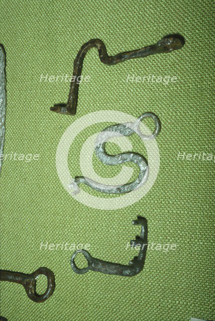 Celtic Iron Keys from Manching Oppidum, Germany, 1st century BC. Artist: Unknown.