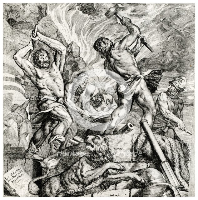 'Vulcan's Forge', 16th century, (1937). Artist: Cornelis Cort