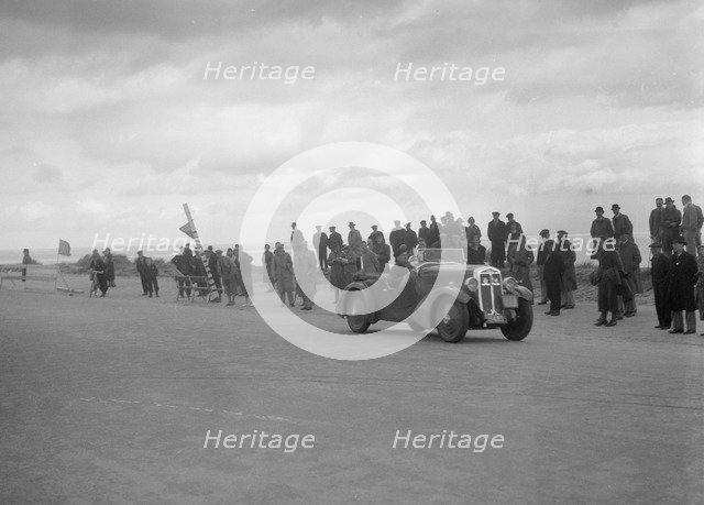 Lanchester 10 of JM Archer of the Scottish Sporting Car Club team at the RSAC Scottish Rally, 1934. Artist: Bill Brunell.