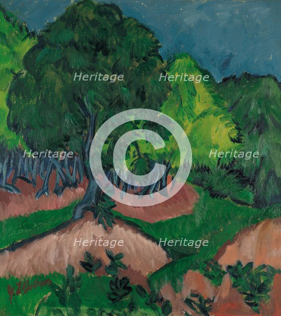 Landscape with Chestnut Tree, 1913. Artist: Kirchner, Ernst Ludwig (1880-1938)