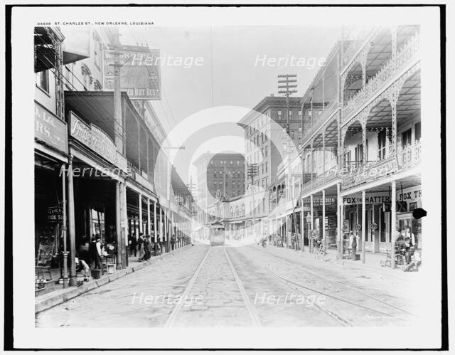 St. Charles St. i.e. Saint Charles Avenue, New Orleans, Louisiana, c.between 1890 and 1901. Creator: Unknown.